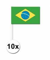 Braziliaanse brazilie zwaai vlaggetjes 10 stuks