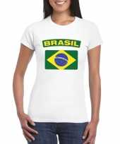 Braziliaanse vlag shirt wit dames