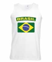 Braziliaanse vlag singlet wit heren
